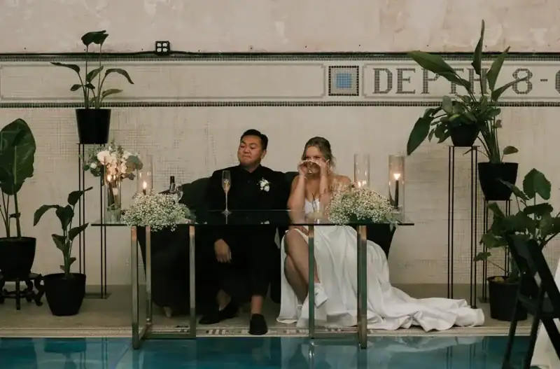 Wedding Venues in Gainesville Ga Sweetheart Table Pool Room